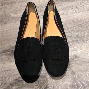 JCrew Black Tassel Loafers